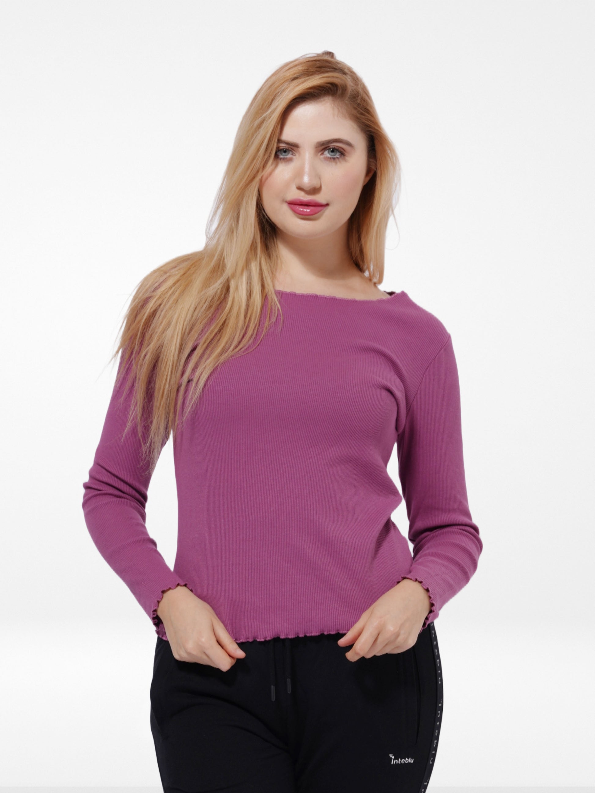 Women Long-Sleeve Crew-Neck T-Shirt - Inteblu™