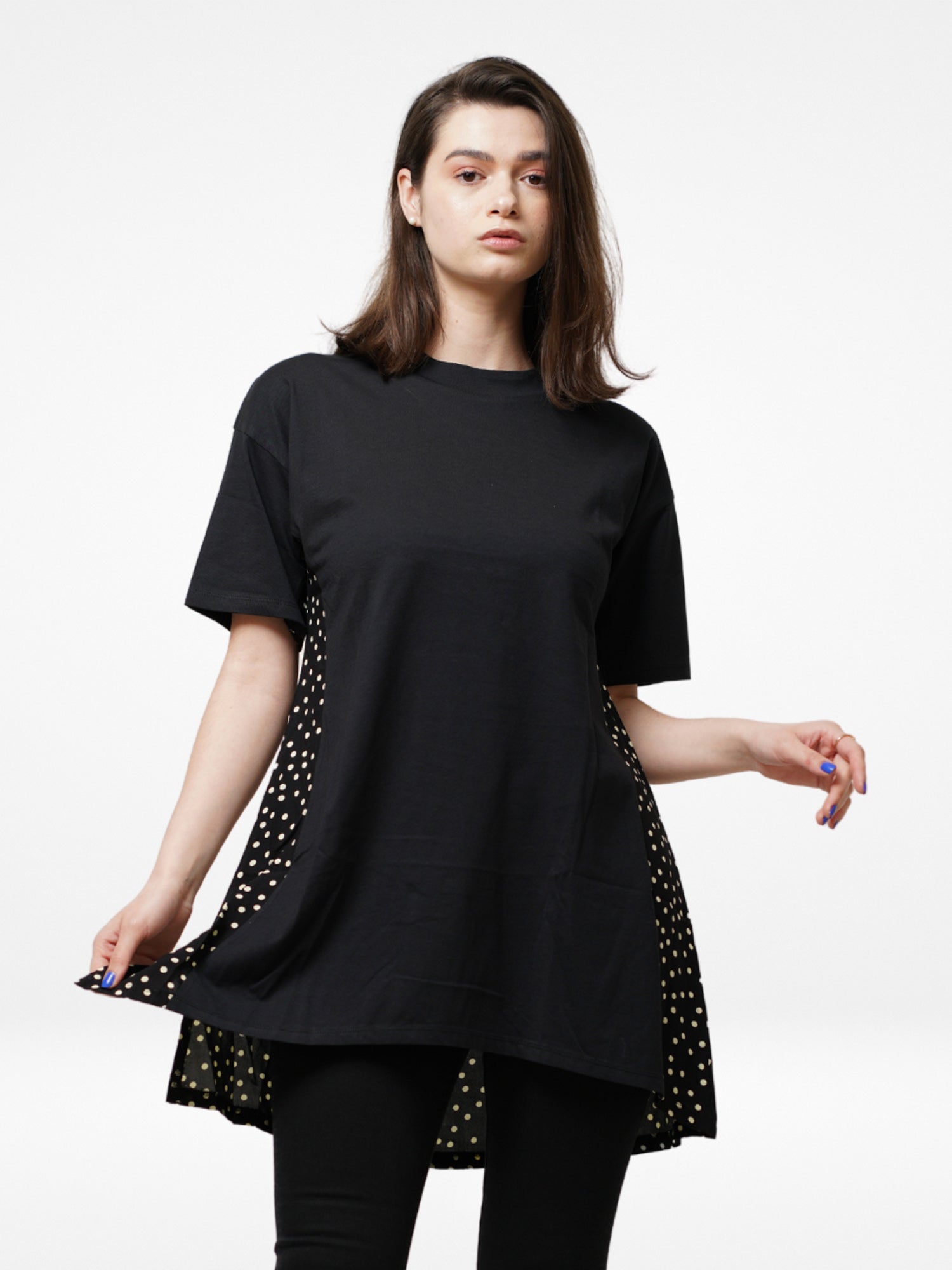 Women Black Polka dot Printed Tops. - Inteblu™