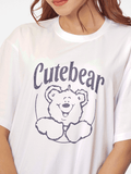 Women Cute Bear Graphics Print Cotton T-shirt - Inteblu™