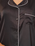 Women Satin Sleepwear Notch collar sleepwear set in Satin fabric - Inteblu™