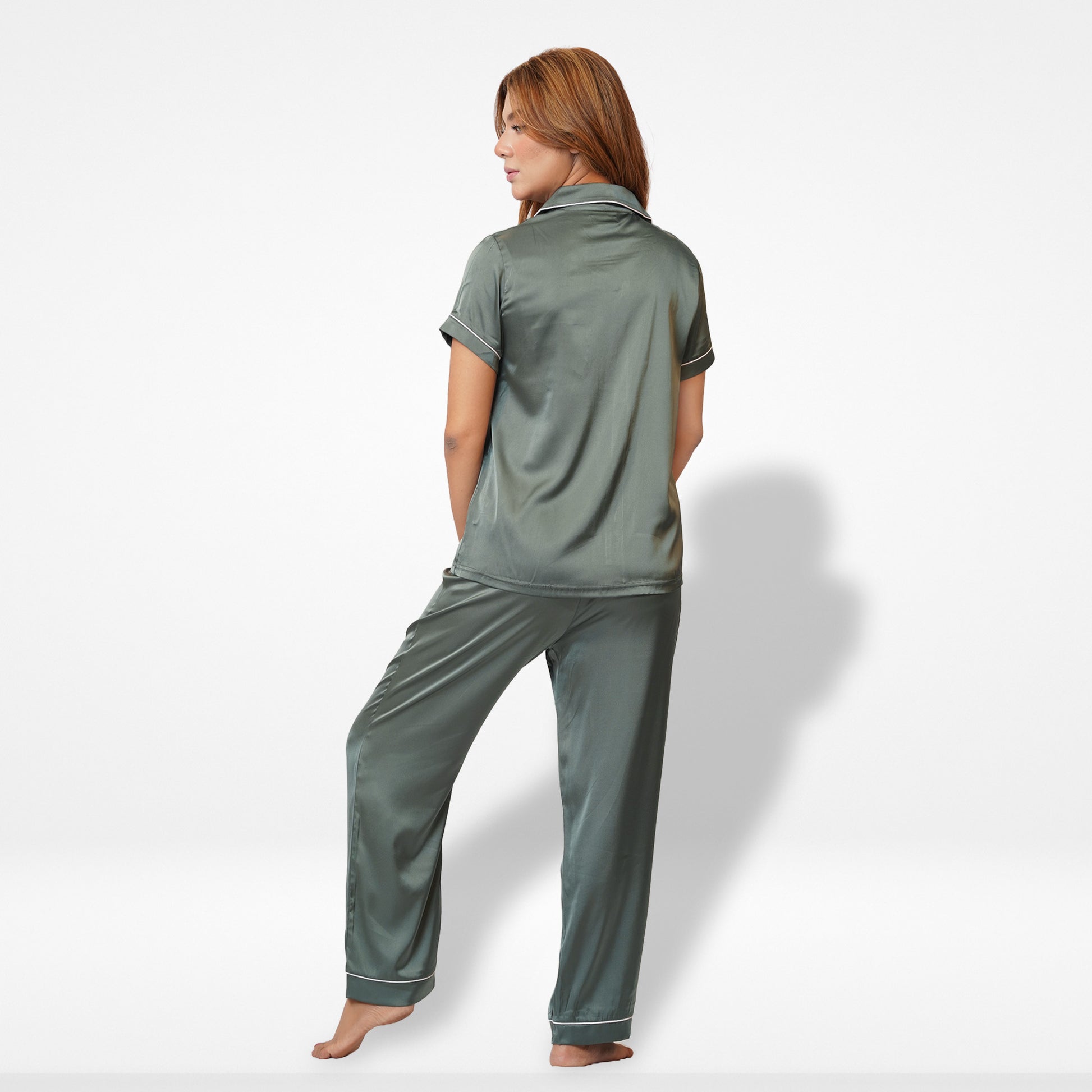 Women's Short-Sleeve Satin Pajama Set (Copy) - Inteblu™