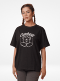Women Cute Bear Print T-shirt with Short Sleeves and Round Neck - Inteblu™