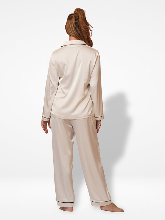 Women's Satin Notch collar & Full Sleeve Sleepwear set |Satin Fabric - Inteblu™