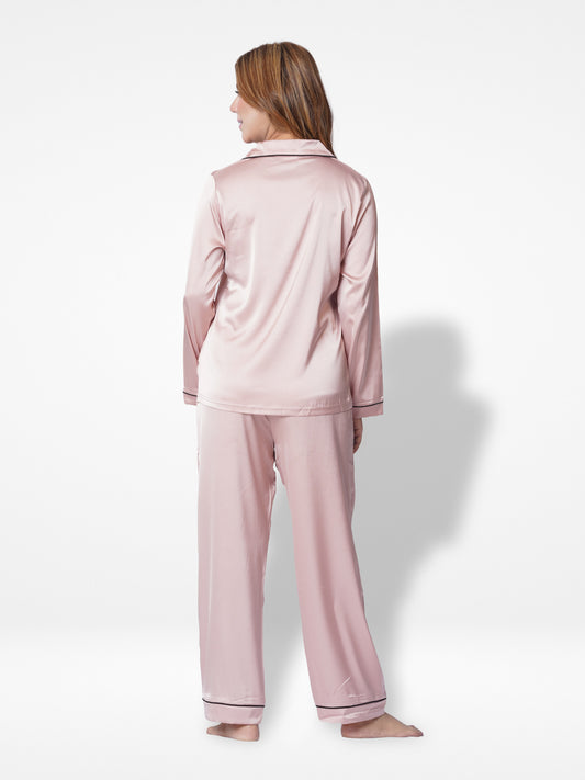 Women's Satin Notch collar & Full Sleeve Sleepwear set |Satin Fabric - Inteblu™