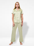 Women Satin Sleepwear Notch collar sleepwear set in Satin fabric - Inteblu™