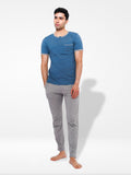 Men's Cotton Button T-Shirt & Full Pants Set |GOBLIN BLUE - Inteblu™