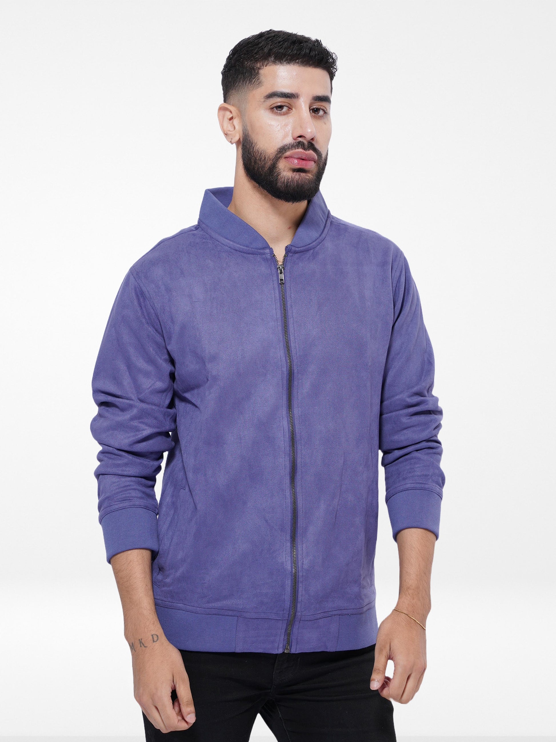 Men Casual Suede Bomber Jacket - Inteblu™