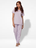 Women Short Sleeve Cotton Loungewear Set - Inteblu™