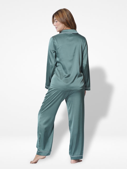 Women's Satin Notch collar & Full Sleeve Sleepwear set |Satin Fabric