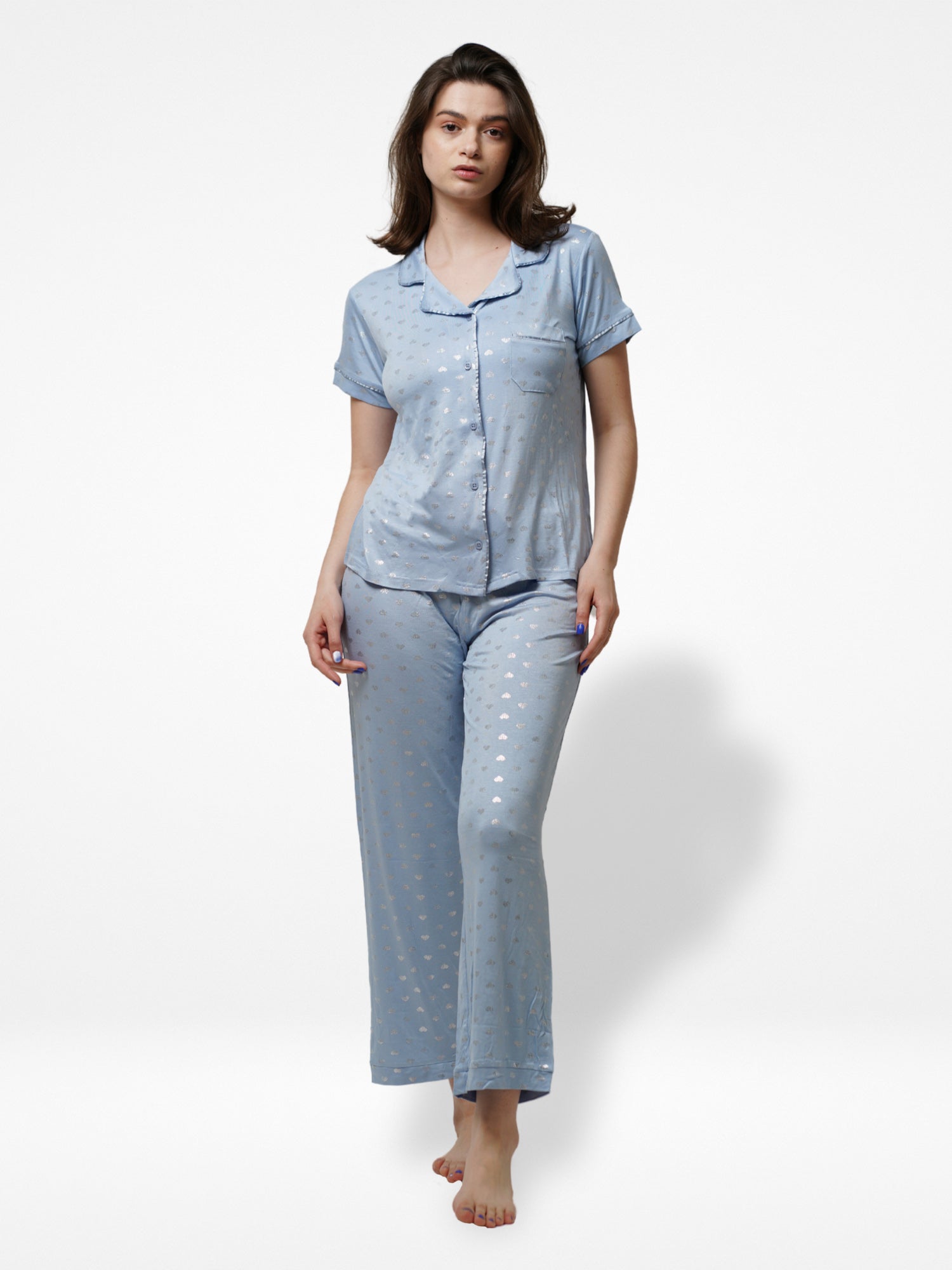 Women's Printed Night Suit Pyjama Set