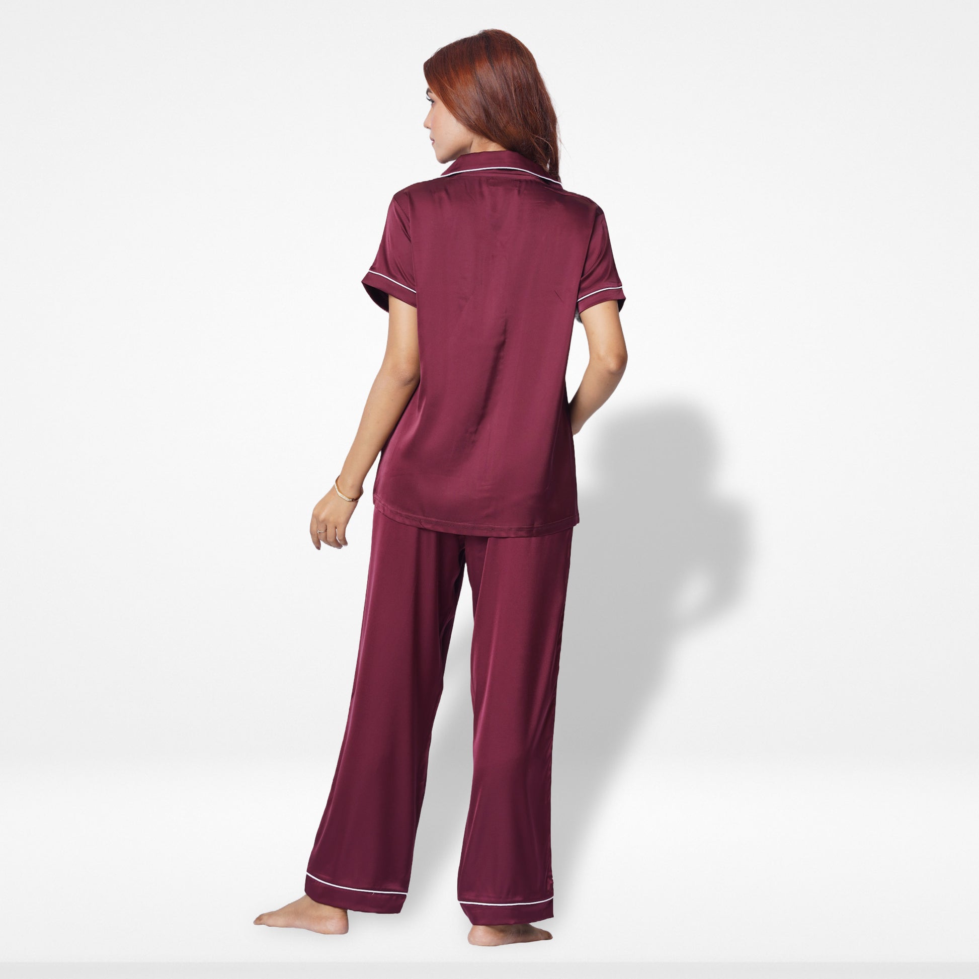 Women's Short-Sleeve Satin Pajama Set (Copy) - Inteblu™