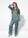 Women's Satin Notch collar & Full Sleeve Sleepwear set |Satin Fabric - Inteblu™