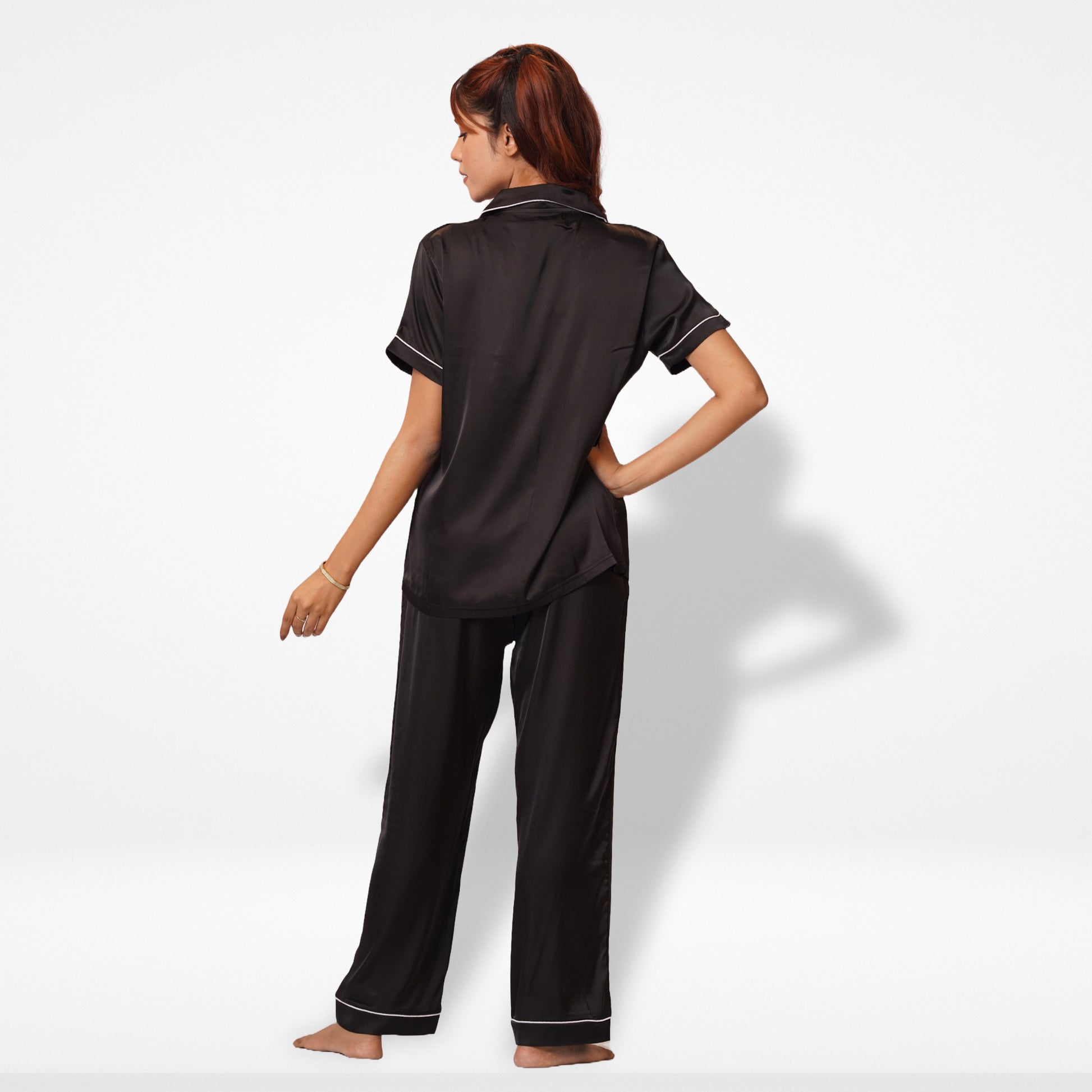 Women's Short-Sleeve Satin Pajama Set (Copy) - Inteblu™