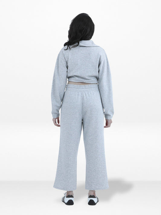 Women's Long Sleeve Cropped Top Half Zip Pullover Sweatshirt | Trendy Relaxed Fit, Casual & Athleisure Wear