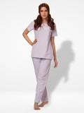 Women Short Sleeve Cotton Loungewear Set - Inteblu™