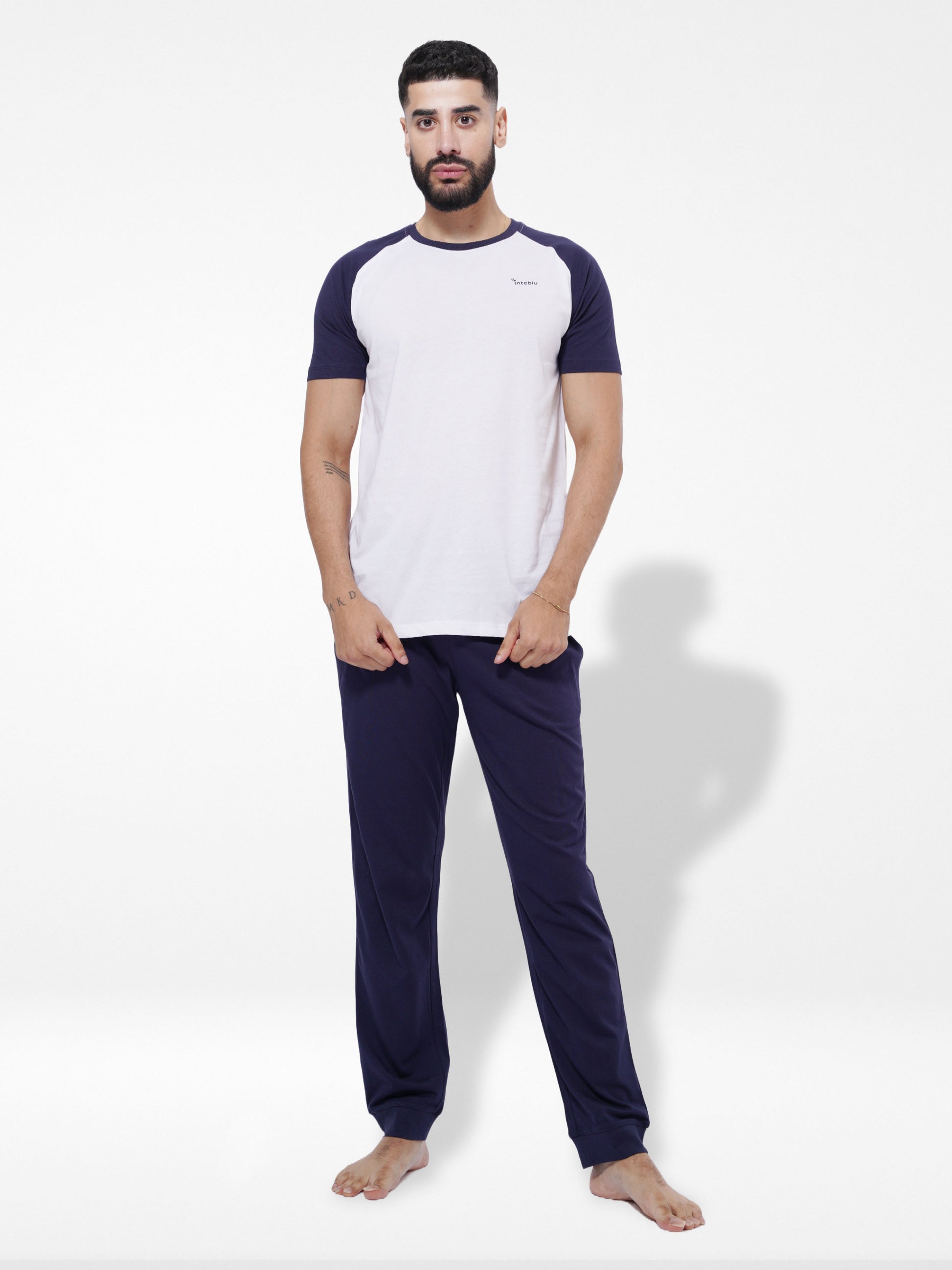 Men’s Cotton T-shirt with contrasting sleeves - Inteblu™