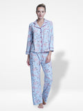Women Notch-Collar Floral Print Top & Pants Pyjama Set - Inteblu™