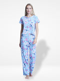 Short Sleeve Floral Pajama Set - Inteblu™