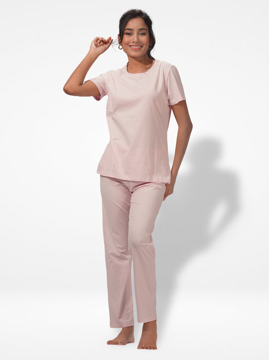 Women Short Sleeve Cotton Loungewear Set - Inteblu™