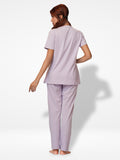 Women Short Sleeve Cotton Loungewear Set - Inteblu™
