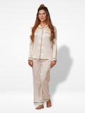 Women's Satin Notch collar & Full Sleeve Sleepwear set |Satin Fabric - Inteblu™