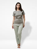 Women Button Facing short sleeve loungewear set - Inteblu™