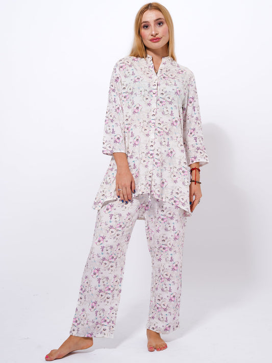 Floral PJs for Women - Cute Spring Sleepwear Set - inteblu