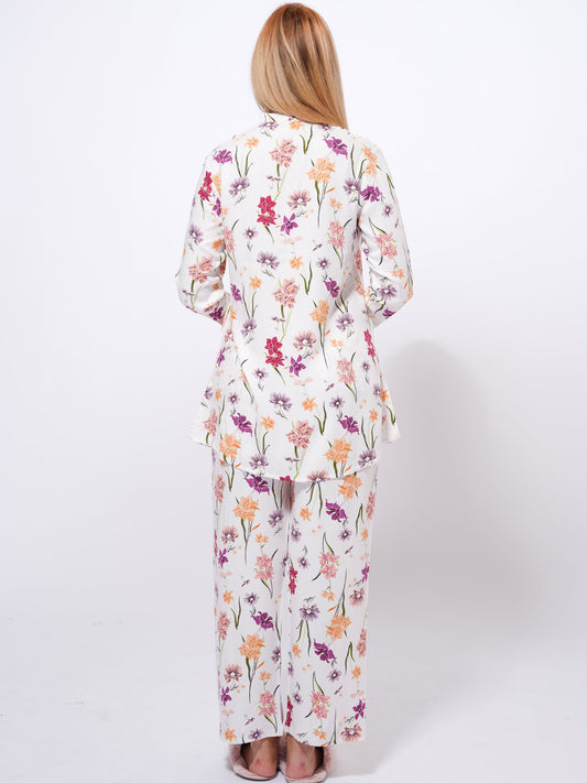 Floral Print Pajamas - Women's Sleepwear Set | Cozy PJ Set - inteblu