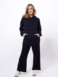 Women Cotton Navy Blue Hoodie - Inteblu™