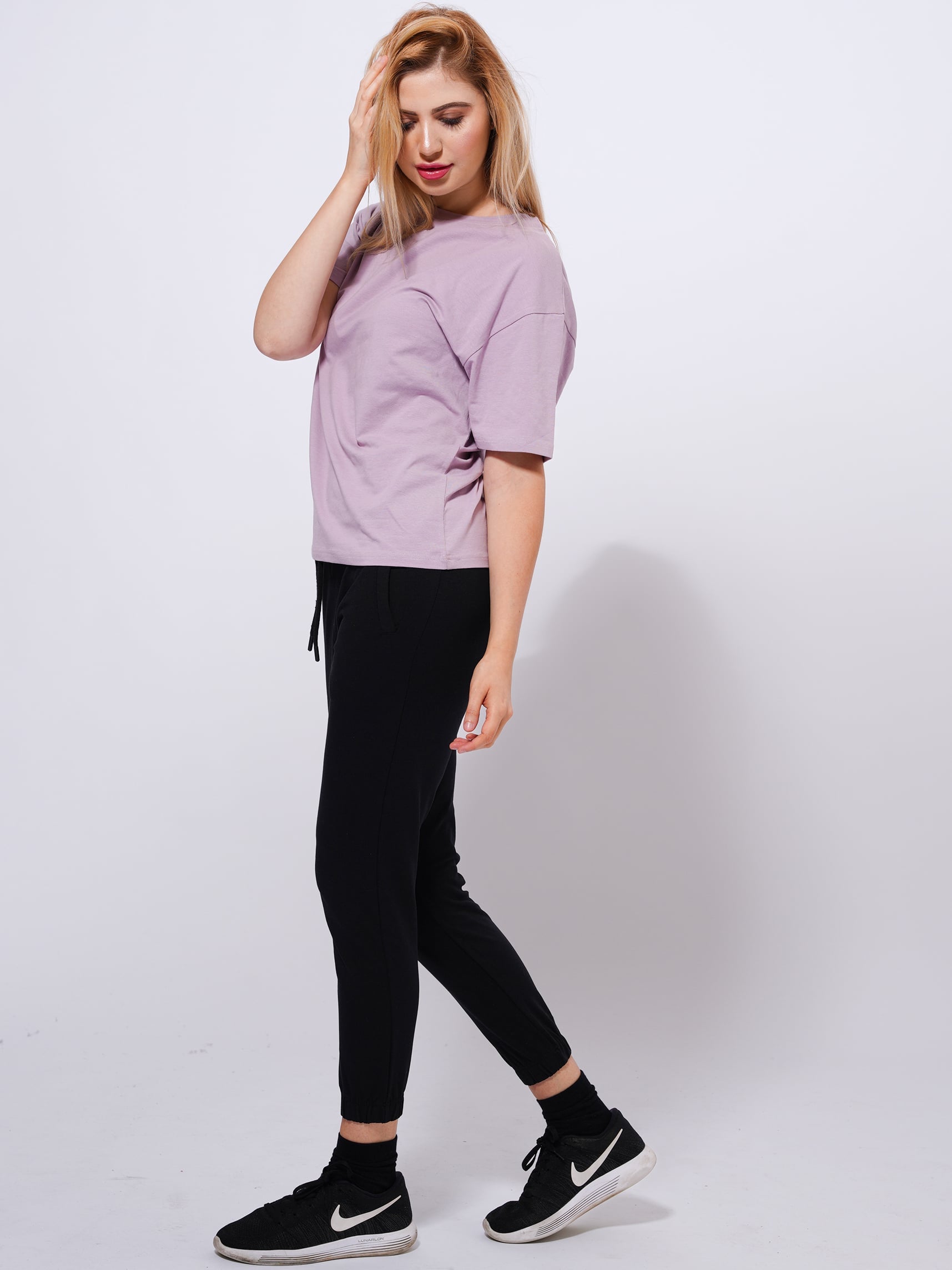 Women Oversized Dance fit T-Shirt - Lilac - Inteblu™