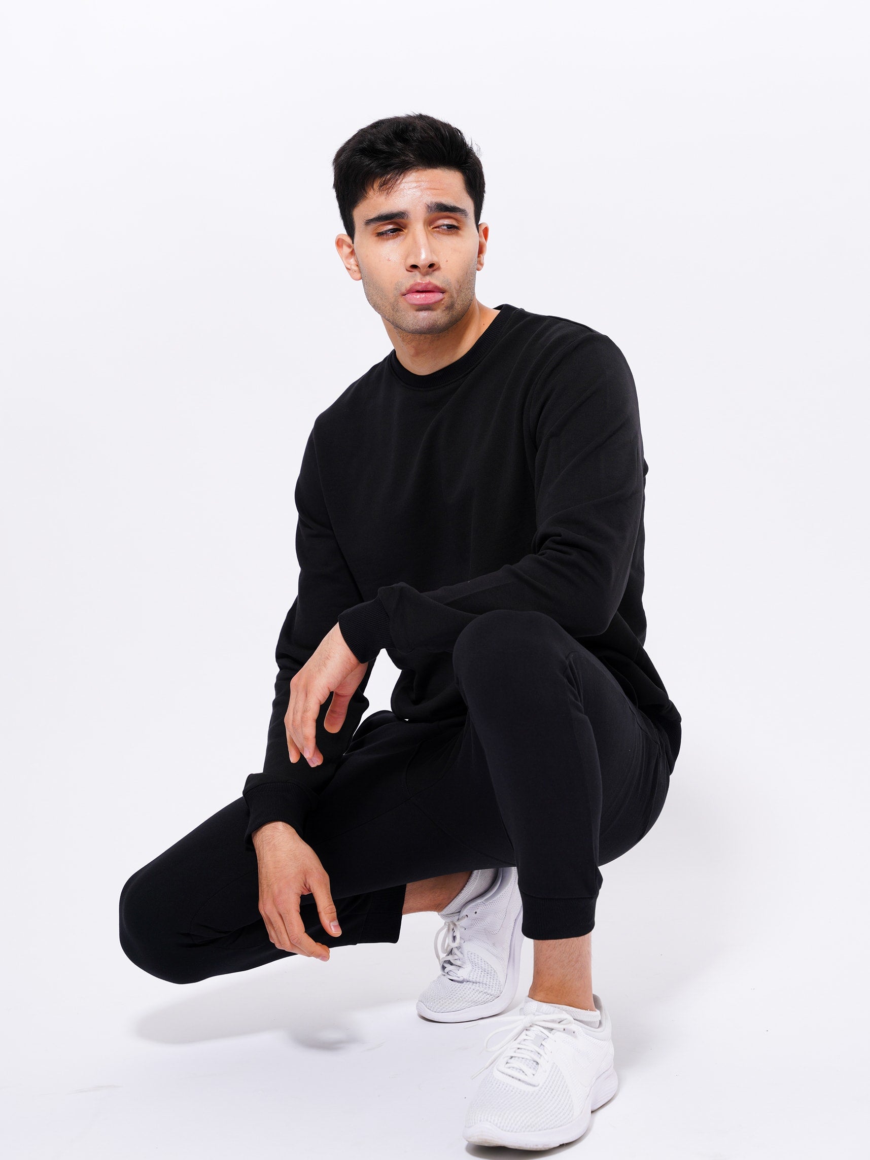 Men's Cotton Sweatshirts in Black Color - inteblu