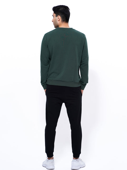 Men's Cotton Sweatshirts in Green Color - Inteblu™