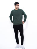 Men's Cotton Sweatshirts in Green Color - inteblu