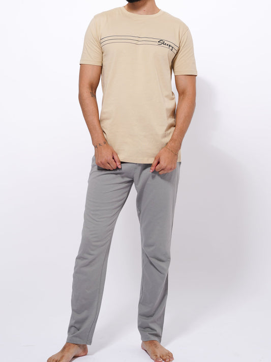 Men's Prints T-Shirt & Full Pants Set