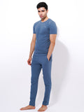 Men's Summer T-Shirt & Full Pants Set in Goblin Blue - inteblu