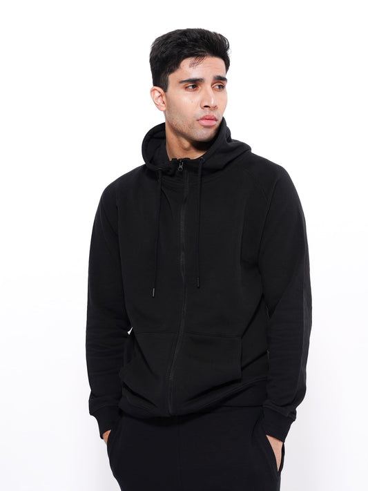 Men’s Winter Premium Cotton pocket Hoodie Black Color - inteblu
