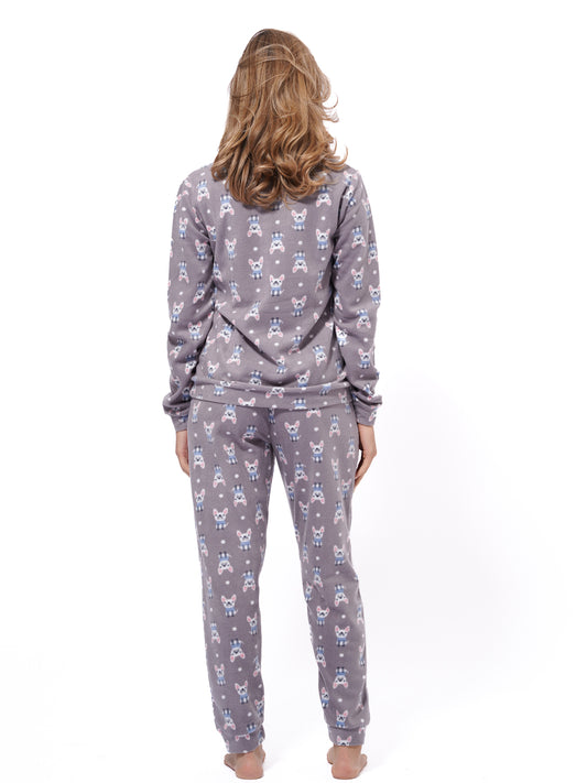 Micro Polar Fleece Print Women Sleepwear Long Sleeve Pyjama Set - Inteblu™