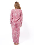 Micro Polar Fleece  Star Print Women Sleepwear Long Sleeve Pyjama Set - inteblu