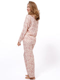 Women's Shiny Satin Warm White Floral Printed Night Suit Set | Shirt and pajama, Nightwear Dress - inteblu