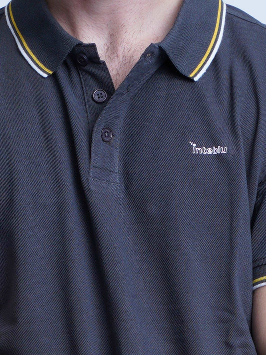 Men's Slim-Fit Pique Polo Shirt - Inteblu™