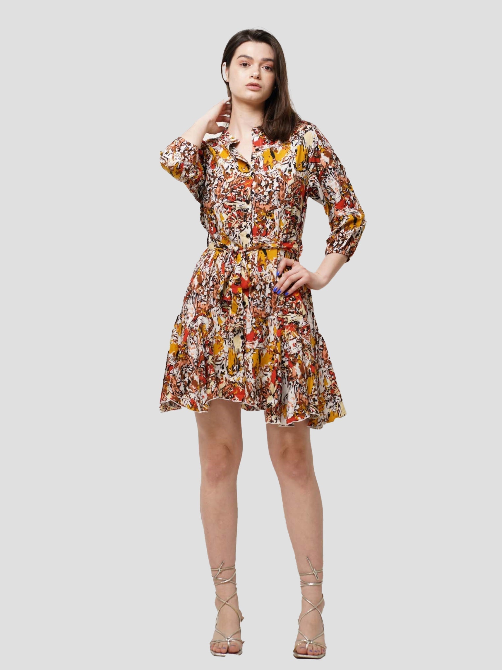 Red Abstract Women's AOP Tops | Floral Tops - Inteblu™