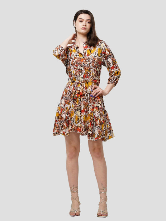 Red Abstract Women's AOP Tops | Floral Tops - Inteblu™