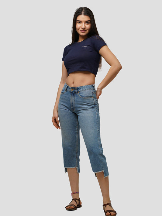 Women Crew Neck Cropped T-Shirt - Inteblu™