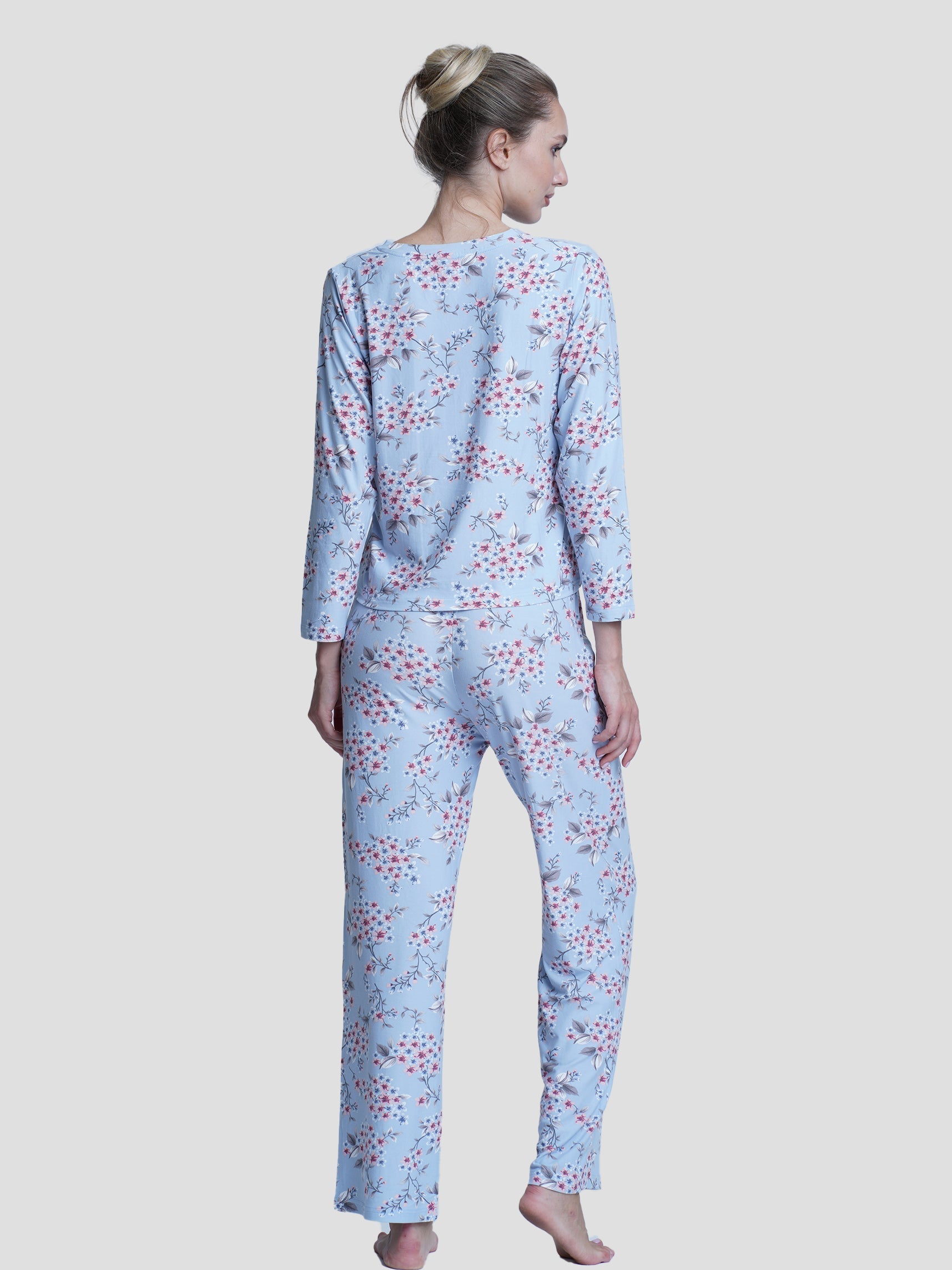 Women Floral Print full Sleeve Sleepwear - inteblu