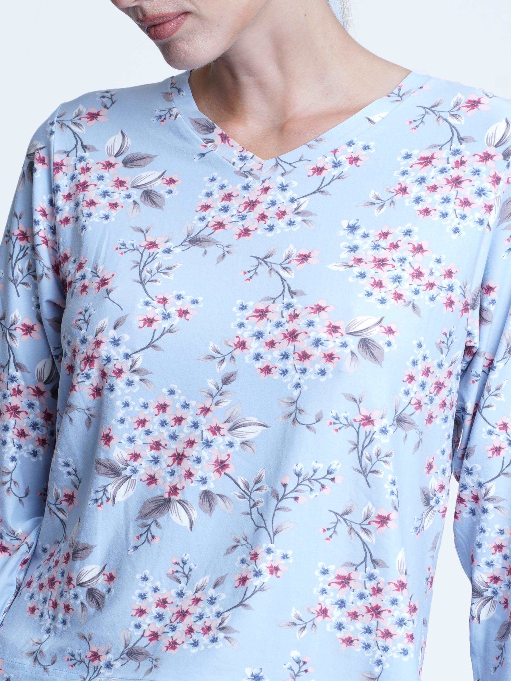 Women Floral Print full Sleeve Sleepwear - inteblu