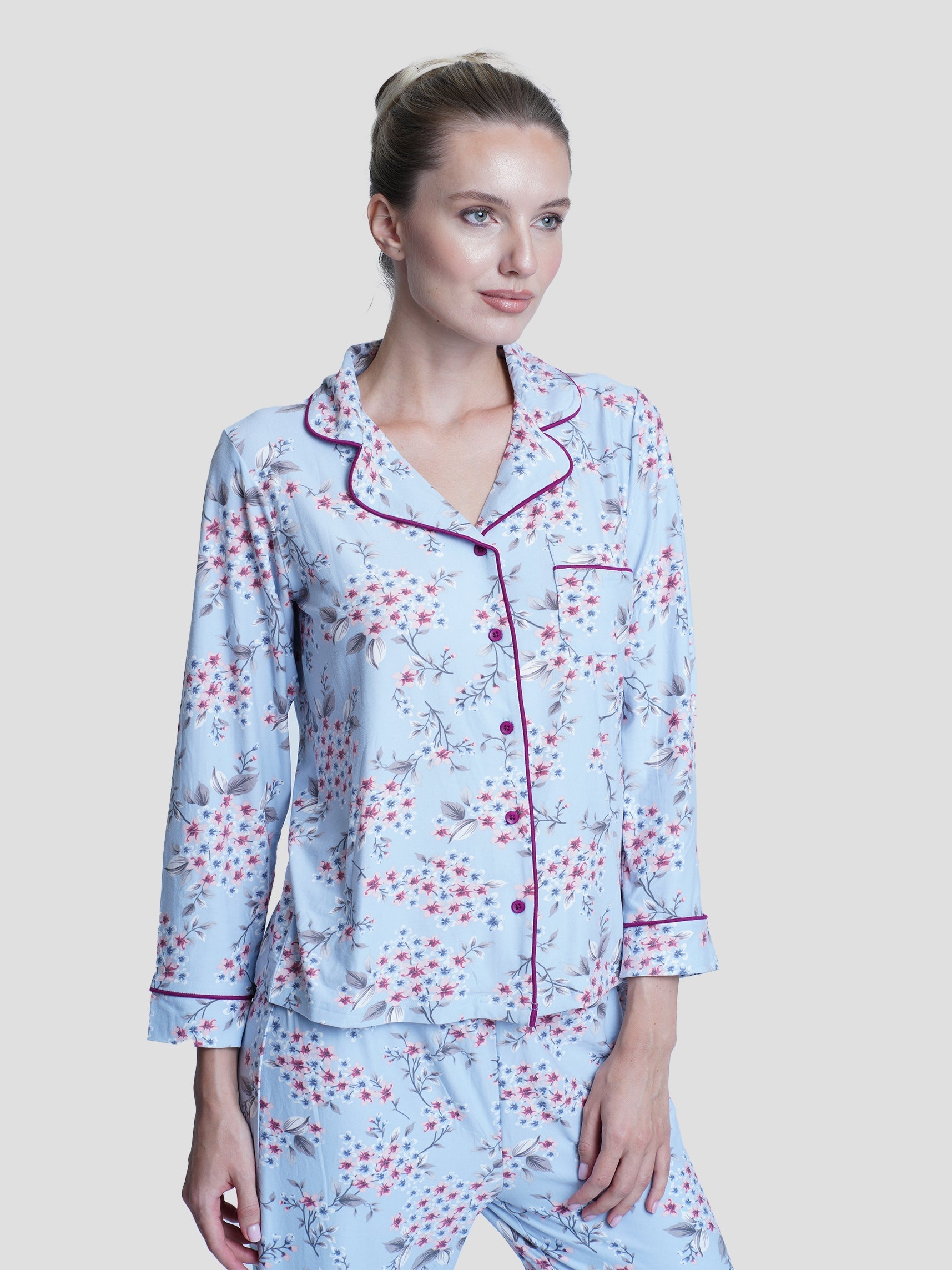 Women's notch collar online pajamas