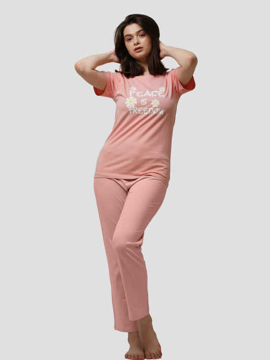 Women Short Sleeve Cotton Loungewear Set - Inteblu™